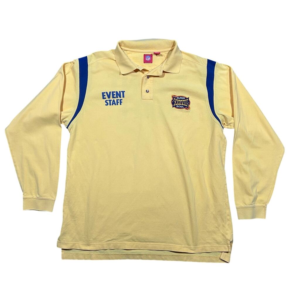 Vintage Super Bowl XXXVIII Staff Rugby Shirt Men’s Size 2XL Patriots Panthers